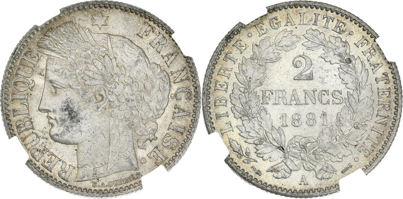 Cérès - 2 francs 1881 A (Paris)

Argent - 10,01 grs - 27 mm
F.265-12 / G.530A...