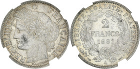 Cérès - 2 francs 1881 A (Paris)

Argent - 10,01 grs - 27 mm
F.265-12 / G.530A
SPL / MS63

Monnaie gradée par GENI en MS63. Superbe exemplaire !...