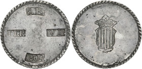 Espagne, Ferdinand VII, Siège de Tarragone - 5 pesetas 1809

Argent - 26,95 grs - 40 mm
Calicó 653
TTB+

Très bel exemplaire avec une patine gri...