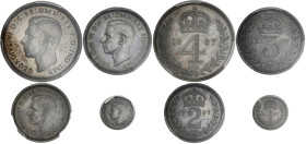 Royaume-Uni, Georges VI - Maundy set 1937 - Prooflike

1 penny argent (KM20-846) - SPL+ / PCGS PL64
2 pence (KM20-847) - SPL+ / PCGS PL64+ 
3 penc...
