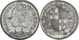 Italie, Gouvernement provisoire de Bologne - 10 Paoli 1797

Argent - 24,07 grs - 40 mm
Gigante.6
TTB

Nettoyée. Défaut de métal visible avers et...