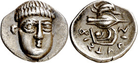 (325-275 a.C.). Italia. Fistelia. Óbolo. (S. 316) (CNG. I, 502). Atractiva. Ex Astarte 12/06/2010, nº 28. 0,65 g. EBC-.

(325-275 a.C.). Italy. Fist...