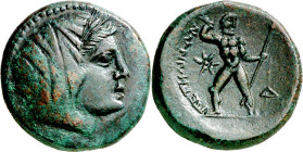 (215-204 a.C.). Italia. Petelia. AE 22. (S. 678 var) (CNG. I, 1614). Ex CGB 30/06/2011, nº 34. 9,33 g. MBC+.

(215-204 BC). Italy. Petelia. AE 22. (...