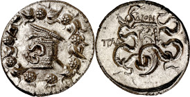 (189-133 a.C.). Lidia. Tralleis. Tetradracma cistóforo. (S. 4747 var) (BMC. XXII, 35 sim). Bella. Ex Áureo 26/04/2006, nº 9. 12,55 g. EBC+.

(189-13...