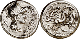 (hacia 115-114 a.C.). Gens Cipia. Denario. (Bab. 1) (Craw. 289/1). 3,94 g. MBC+.

(Around 115-114 BC). Gens Cipia. Denarius. (Bab. 1) (Craw. 289/1)....