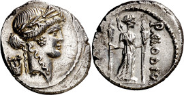 (hacia 42 a.C.). Gens Claudia. Denario. (Bab. 15) (Craw. 494/23). 3,97 g. EBC/EBC-.

(Around 42 BC). Gens Claudia. Denarius. (Bab. 15) (Craw. 494/23...