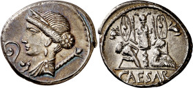 (46-45 a.C.). Julio César. Denario. (Spink 1405) (S. 14) (Craw. 468/2). 4,02 g. MBC+.

(46-45 BC). Julius Caesar. Denarius. (Spink 1405) (S. 14) (Cr...