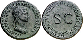 (42 d.C.). Agripina madre. Sestercio. (Spink 1906) (Co. 3) (RIC. 102, de Claudio). Bella. Ex Gemini V 06/01/2009, nº 797. Rara así. 28,09 g. EBC.

(...