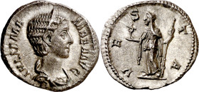 (226 d.C.). Julia Mamaea. Denario. (Spink 8217) (S. 81) (RIC. 360). Bella. 2,85 g. EBC.

(226 A.D.). Julia Mamaea. Denarius. (Spink 8217) (S. 81) (R...