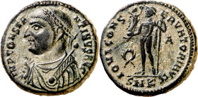(317-318 d.C.). Constantino I. Cyzicus. Follis. (Spink 15967) (Co. 300) (RIC. 8). Pátina verde. Atractiva. 3,15 g. EBC.

(317-318 A.D.). Constantine...