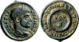 (321-324 d.C.). Crispo. Siscia. AE 19. (Spink 16773) (Co. 44) (RIC. 172). Bella. 3,27 g. EBC.

(321-324 A.D.). Crispus. Siscia. AE 19. (Spink 16773)...