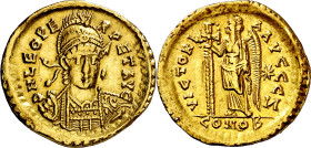 (457-473 d.C.). León I. Constantinopla. Sólido. (Spink 21404) (Ratto 246) (RIC. 630). Leve raspadura en canto. 4,40 g. MBC+.

(457-473 A.D.). Leo I....