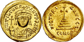 Tiberio II Constantino (578-582). Constantinopla. Sólido. (Ratto 920) (S. 422). Bella. Ex Gorny & Mosch 04/03/2013, nº 755. 4,45 g. EBC+.

Tiberius ...