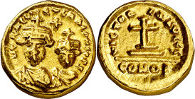 Heraclio y Heraclio Constantino (613-641). Cartago. Sólido globular. (Ratto 1371 var) (S. 867). Ex Tkalec 27/10/2011, nº 260. 4,40 g. MBC+.

Heracli...