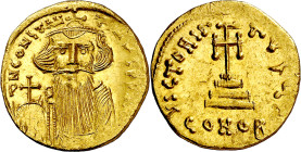 Constante II (641-668). Constantinopla. Sólido. (Ratto 1515 var) (S. 956). Atractiva. Ex Elsen 09/09/2006, nº 1126. 4,55 g. EBC-.

Constans II (641-...