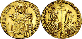 Basilio I y Constantino VII (869-879). Constantinopla. Sólido. (Ratto 1858) (S. 1704). 4,37 g. MBC+.

Basil I and Constante VII (869-879). Constanti...