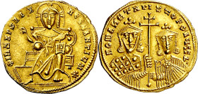 Romano I y Cristóforo (921-931). Constantinopla. Sólido. (Ratto 1892) (S. 1745). Bella. Ex Elsen 09/06/2007, nº 536. 4,31 g. EBC.

Romanos I and Chr...