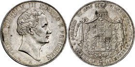 Alemania. Prusia. 1840. Federico Guillermo III. A (Berlín). Doble taler. (KM. 425). Mínimas marquitas. Bella. Brillo original. Rara así. AG. 37,08 g. ...