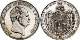 Alemania. Prusia. 1856. Federico Guillermo IV. A (Berlín). Doble taler. (KM. 467). Mínimo golpecitos en canto. Bellísima. Pleno brillo original. Rara ...