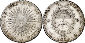 Argentina. El Río de la Plata. 1815. Potosí. F. 8 reales. (KM. 14). Muy escasa. AG. 26,65 g. MBC-.

Argentina. River Plate. 1815. Potosí. F. 8 reale...