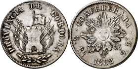 Argentina. Córdoba. 1852. 8 reales. (KM. 32). Atractiva. Rara. AG. 26,29 g. MBC+.

Argentina. Córdoba. 1852. 8 reales. (KM. 32). Attractive. Rare. A...