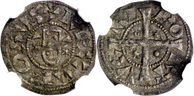 Portugal. Alfonso II (1211-1223). 1 dinero. (Gomes 03 var). En cápsula de la NGC como VF30, nº 5893026-009. Muy rara. Vellón. 0,56 g. MBC.

Portugal...