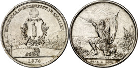 Suiza. 1874. 5 francos. (KM. S12). Festival de Tiro: San Galo. Bella. Escasa. AG. 24,91 g. EBC.

Switzerland. 1874. 5 francs. (KM. S12). Shooting Fe...