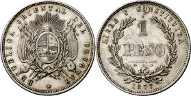 Uruguay. 1877. 1 peso. (KM. 17). Escasa. AG. 25 g. MBC+.

Uruguay. 1877. 1 peso. (KM. 17). Scarce. AG. 25 g. MBC+.