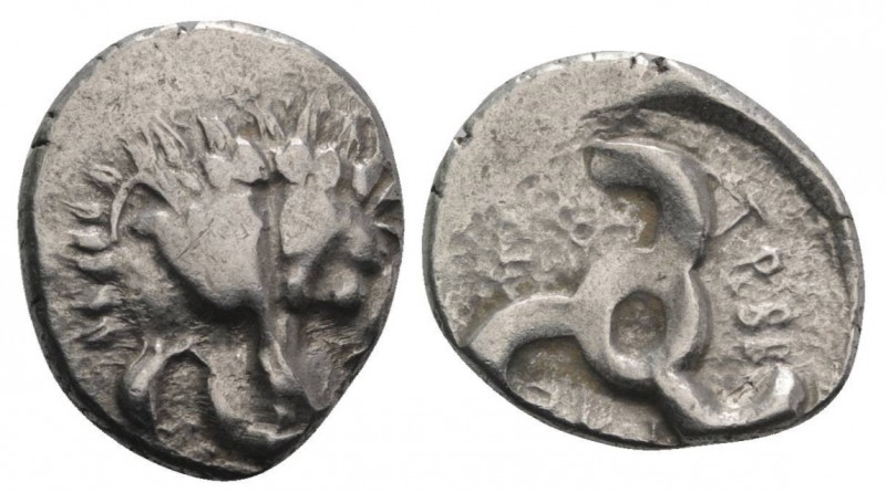 Dynasts of Lycia, Trbbenimi, 380 - 370 BC
Silver Tetrobol, 15mm, 2.61 grams
Ob...