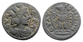 Lydia, Thyatira, 218 - 235 AD, AE21, Tyche & Eagle