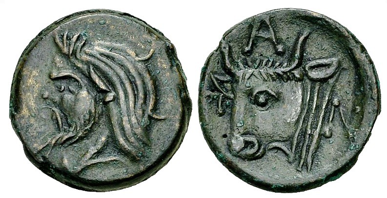 Tauric Chersonessos, Pantikapaion, 325 - 310 BC
AE18, 3.49 grams
Obverse: Head...