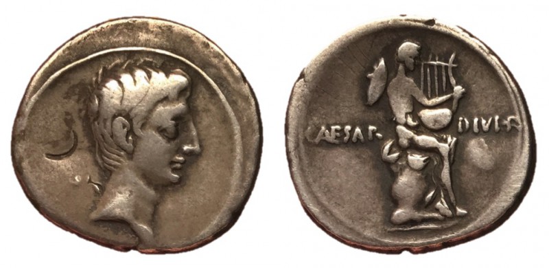 The Triumvirs, Octavian, 32 - 31 BC
Silver Denarius, Italian Mint, 20mm, 3.48 g...