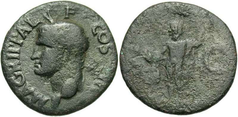 Agrippa, Issue by Caligula, 37 - 41 AD
AE As, Rome Mint, 27mm, 9.72 grams
Obve...