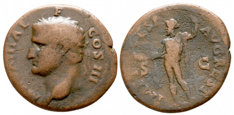 Agrippa, Issue by Titus, 80 - 81 AD
AE As, Rome Mint, 26mm, 8.47 grams
Obverse...