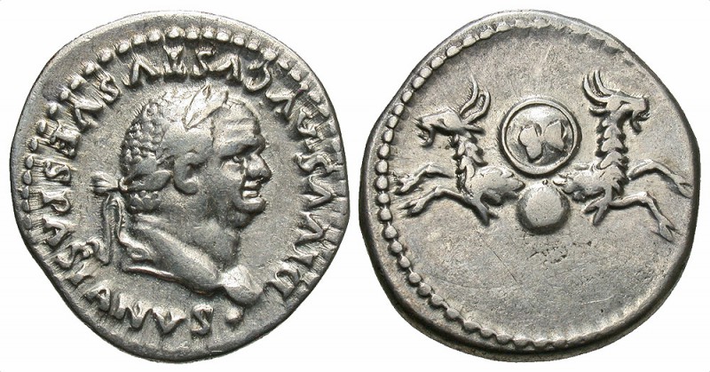 Divus Vespasian, Issue by Titus, 80 - 81 AD
Silver Denarius, Rome Mint, 18mm, 4...