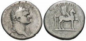 Domitian, as Caesar, 76 AD, Silver Denarius, Pegasus