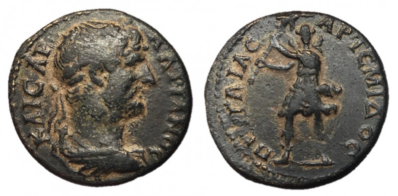 Hadrian, 117 - 138 AD
AE25, Pamphylia, Perga Mint, 10.62 grams
Obverse: Laurea...