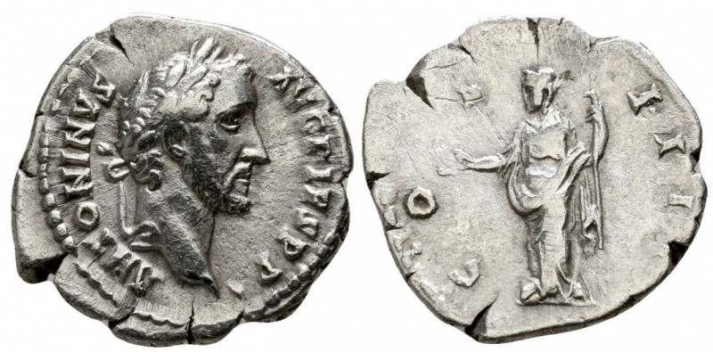 Antoninus Pius, 138 - 161 AD
Silver Denarius, Rome Mint, 18mm, 2.78 grams
Obve...
