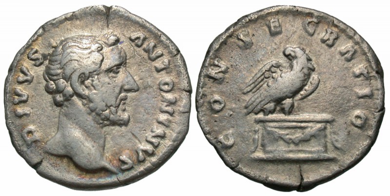 Divus Antoninus Pius, Issue by Marcus Aurelius & Lucius Verus, 161 AD
Silver De...