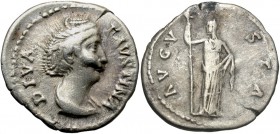Diva Faustina Sr., 147 AD, Silver Denarius, Ceres