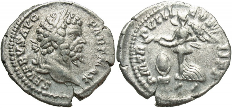 Septimius Severus, 193 - 211 AD
Silver Denarius, Rome Mint, 20mm, 3.18 grams
O...