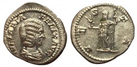 Julia Domna, 198 - 207 AD, Silver Denarius, Vesta