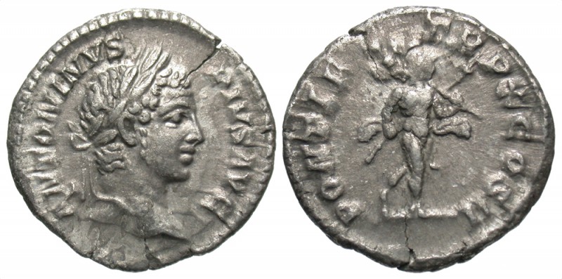 Caracalla, 198 - 217 AD
Silver Denarius, Rome Mint, 19mm, 2.71 grams
Obverse: ...