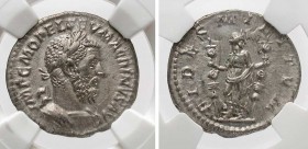 Macrinus, 217 - 218 AD, Slabbed Silver Denarius, Fides
