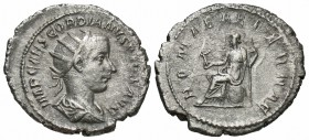 Gordian III, 238 - 244 AD, Silver Antoninianus, Rome Seated