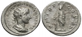 Gordian III, 238 - 244 AD, Silver Antoninianus, Emperor Sacrificing