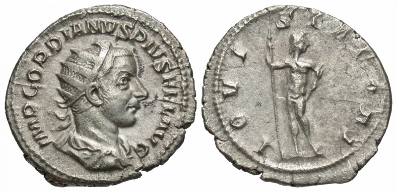 Gordian III, 238 - 244 AD
Silver Antoninianus, Rome Mint, 23mm, 3.83 grams
Obv...