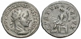 Gordian III, 238 - 244 AD, Silver Antoninianus, Fortuna Seated
