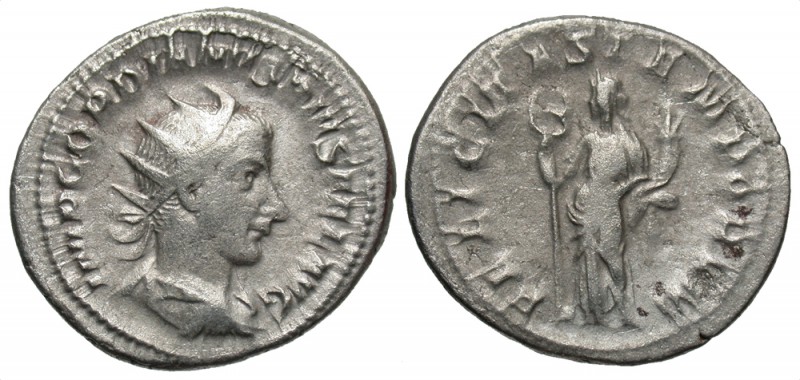 Gordian III, 238 - 244 AD
Silver Antoninianus, Rome Mint, 24mm, 4.87 grams
Obv...