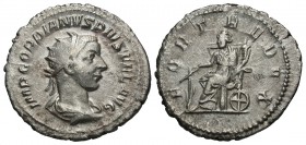 Gordian III, 238 - 244 AD, Silver Antoninianus, Fortuna Seated